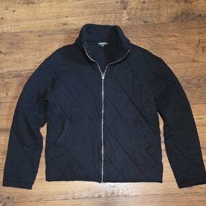 Wild Fable Quilted Black Knit Sweatshirt Jacket